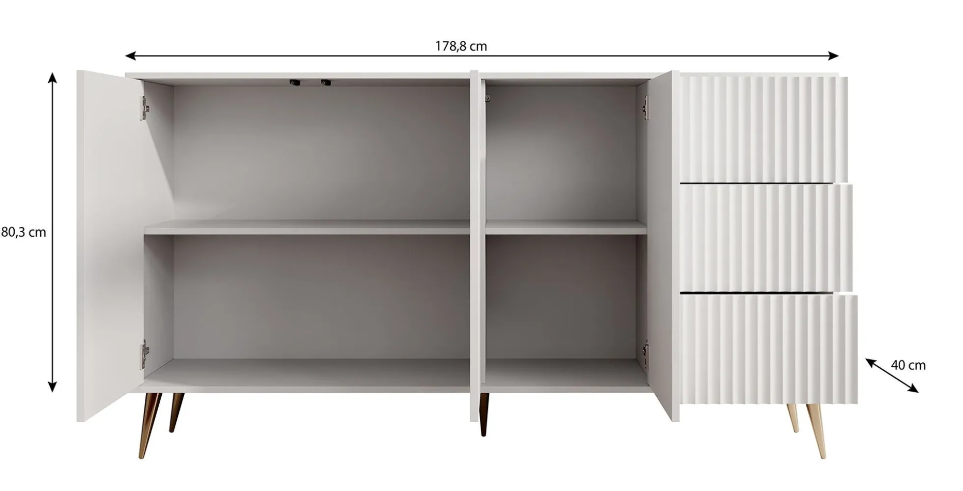 Winq - Dressoir - Wit - 179x40x98 cm