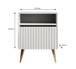 Winq - Nachtkastje - Wit - 47x40x43 cm