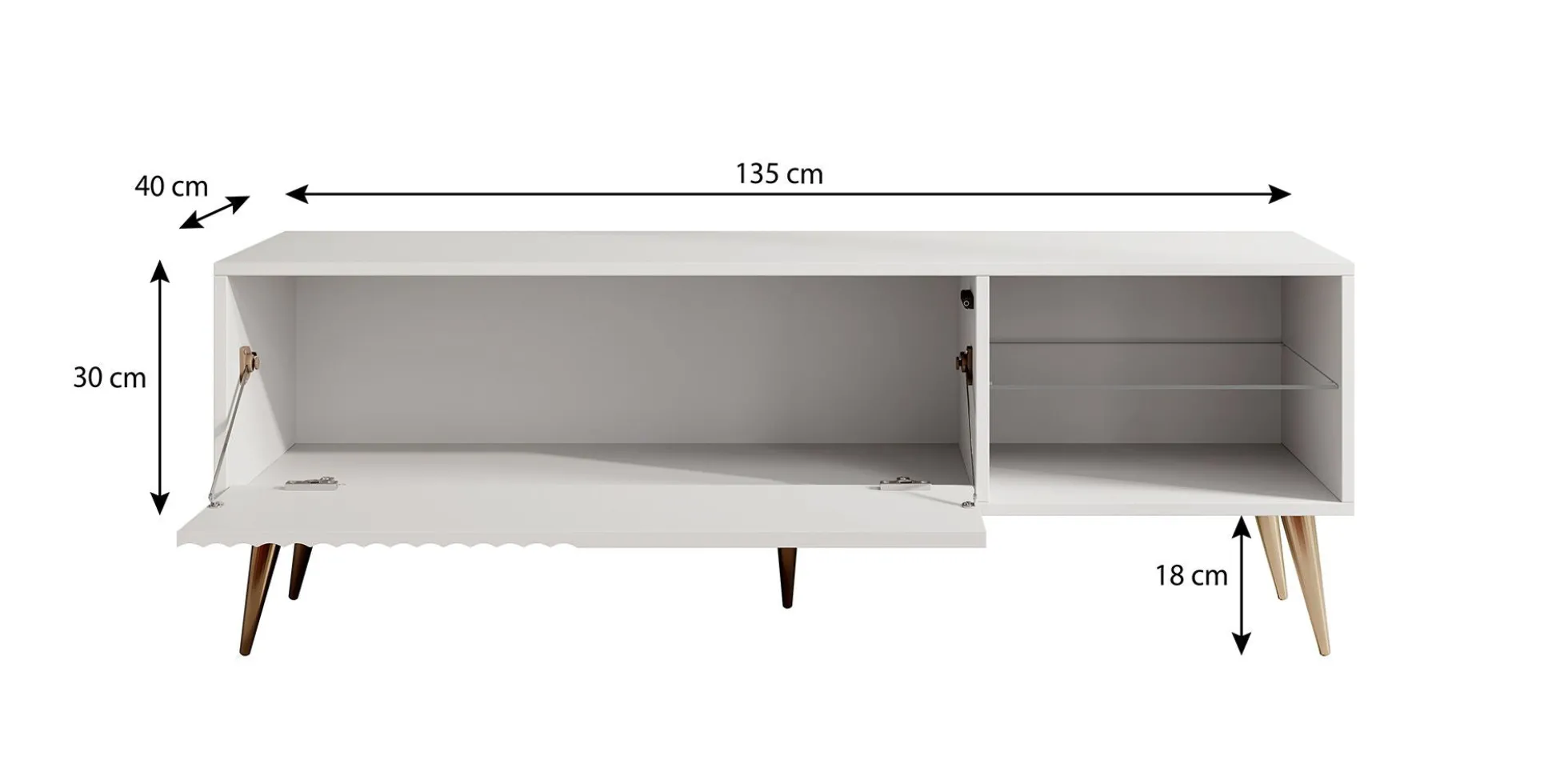 Winq - TV-Meubel - Antraciet - 135 cm