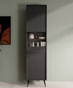 Winq - Vitrinekast - Antraciet - 47x40x193 cm