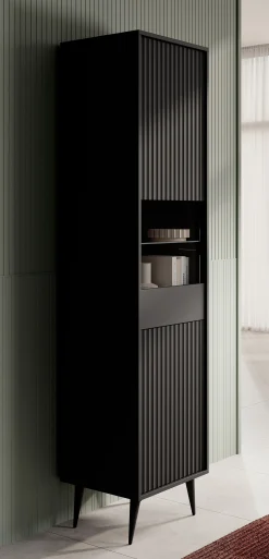 Winq - Vitrinekast - Antraciet - 47x40x193 cm