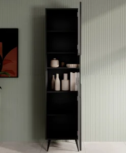 Winq - Vitrinekast - Antraciet - 47x40x193 cm