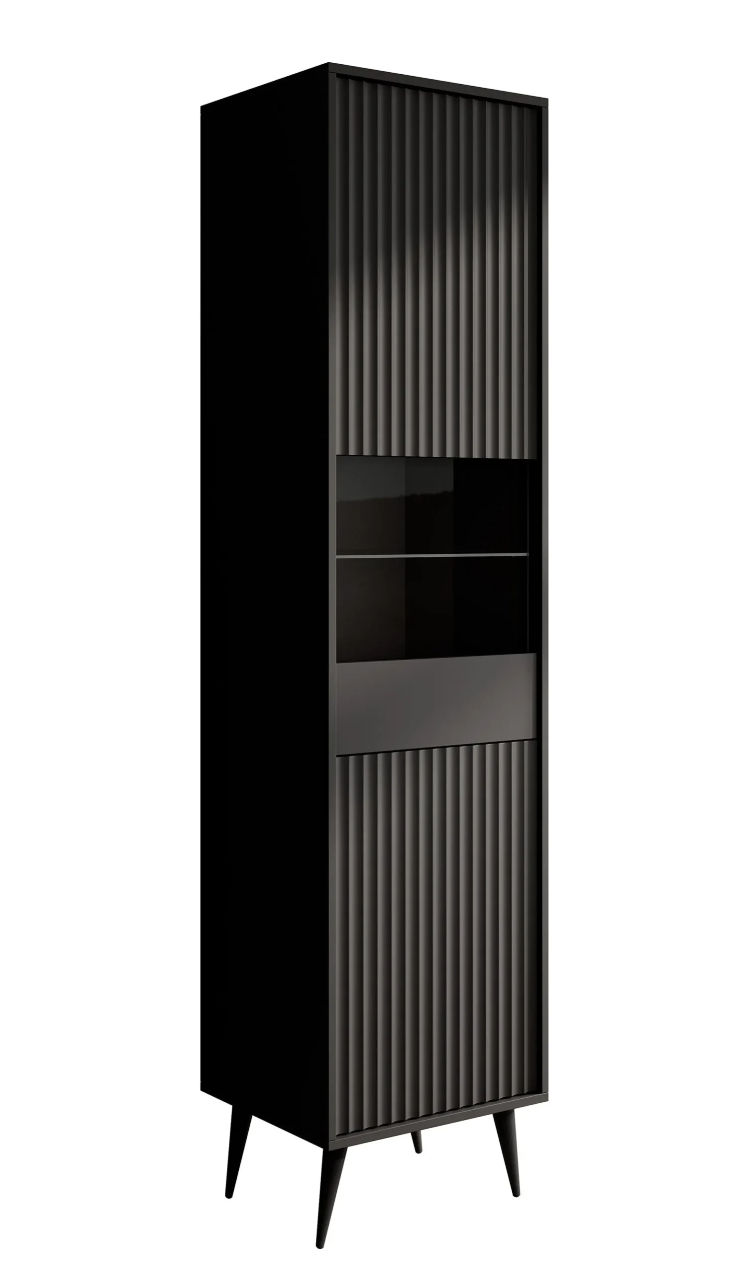 Winq - Vitrinekast - Antraciet - 47x40x193 cm