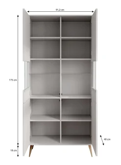 Winq - Vitrinekast - Antraciet - 91x40x193 cm