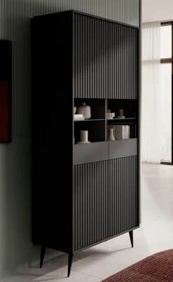 Winq - Vitrinekast - Antraciet - 91x40x193 cm