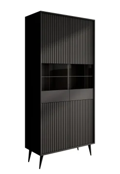 Winq - Vitrinekast - Antraciet - 91x40x193 cm