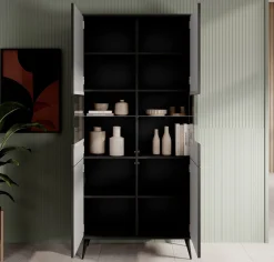 Winq - Vitrinekast - Antraciet - 91x40x193 cm