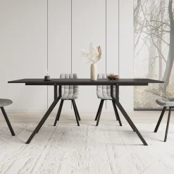 Xalir - Salontafel uitschuifbaar tot eettafel - Zwart - 100x70x40 cm