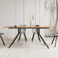 Xalir - Salontafel uitschuifbaar tot eettafel - Eikenpatroon - 100x70x