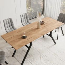 Xalir - Salontafel uitschuifbaar tot eettafel - Eikenpatroon - 100x70x