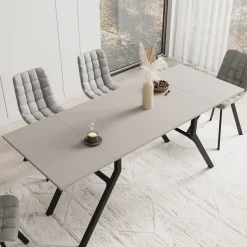 Xalir - Salontafel uitschuifbaar tot eettafel - Beige - 100x70x40 cm
