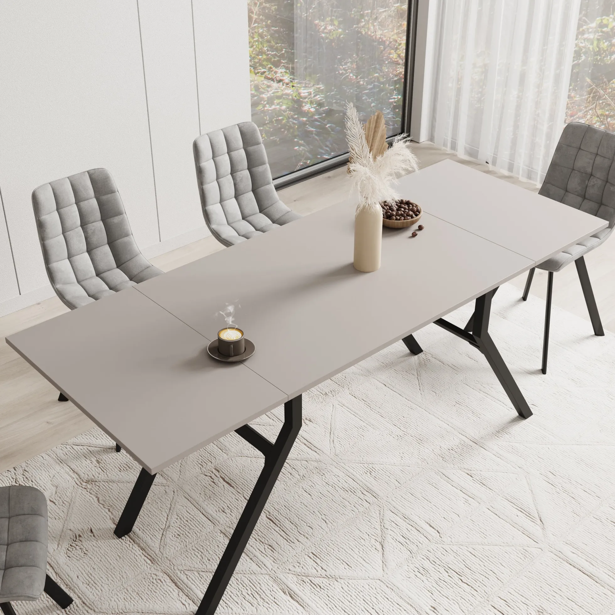 Xalir - Salontafel uitschuifbaar tot eettafel - Beige - 100x70x40 cm