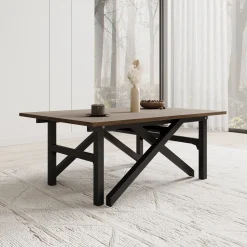 Xalir - Salontafel uitschuifbaar tot eettafel - Donker eiken - 100x70x