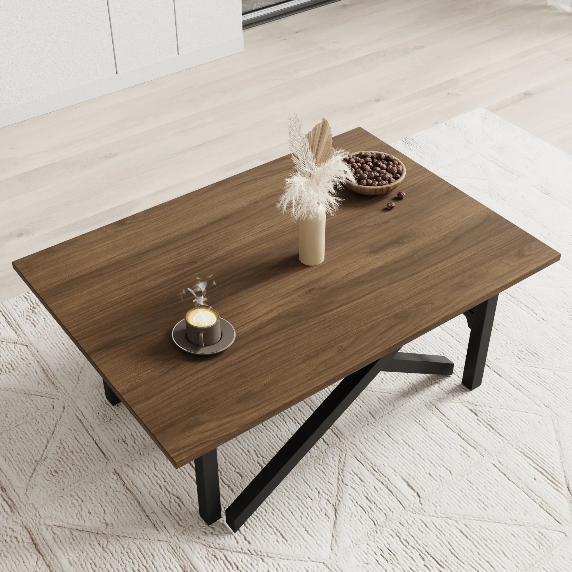 Xalir - Salontafel uitschuifbaar tot eettafel - Donker eiken - 100x70x
