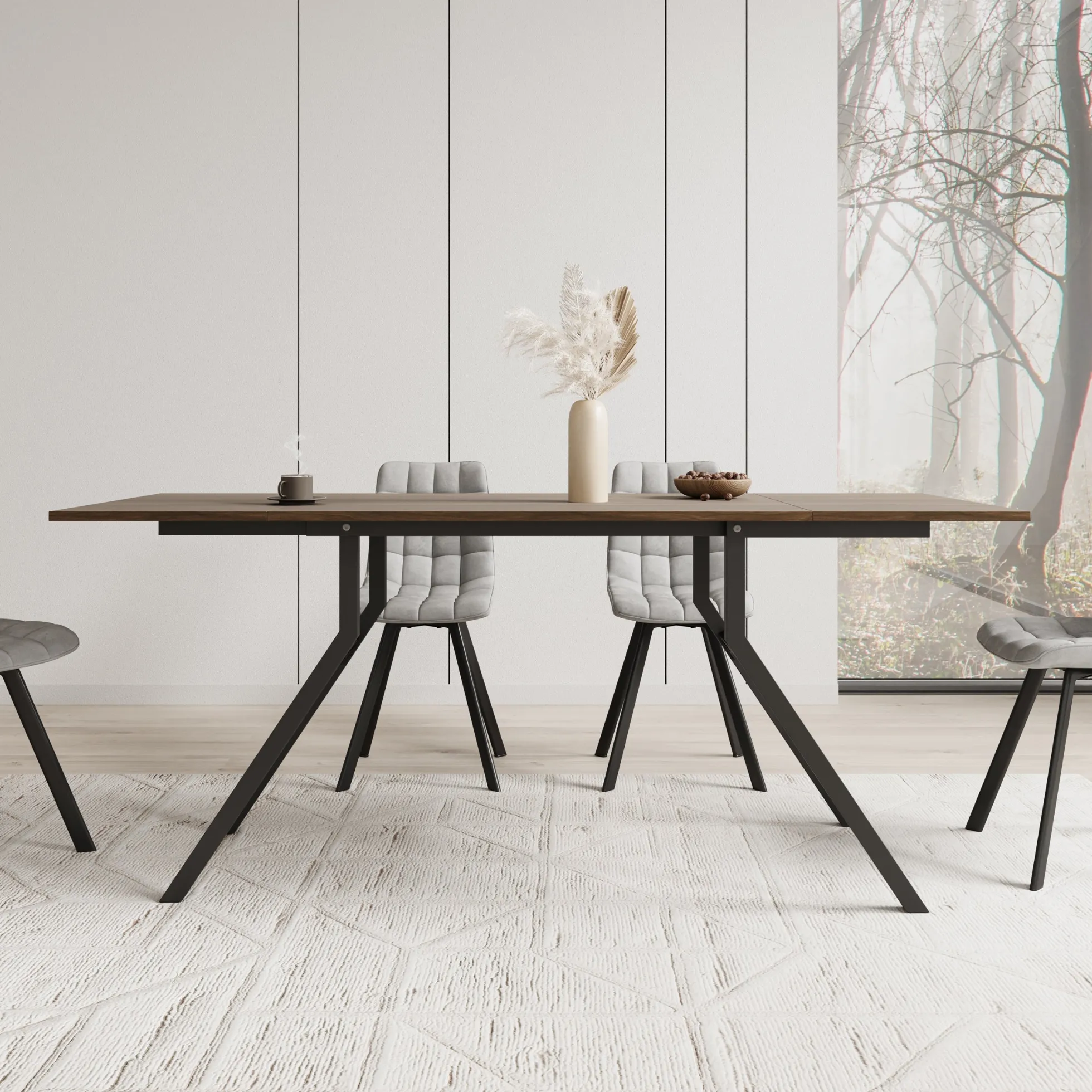 Xalir - Salontafel uitschuifbaar tot eettafel - Donker eiken - 100x70x