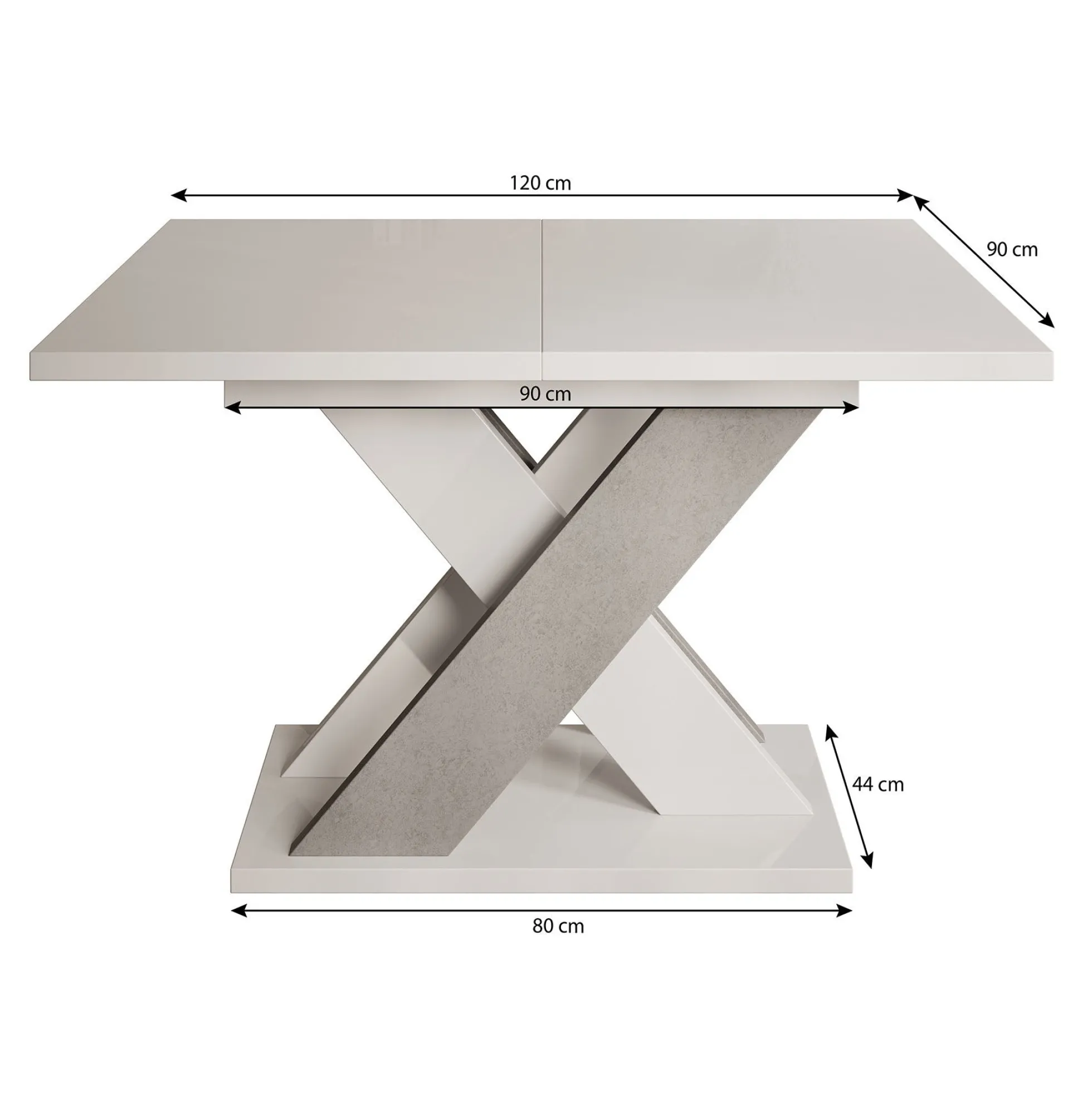 Xandra - Eetkamertafel - Eiken/zwart - 120x90x75 cm