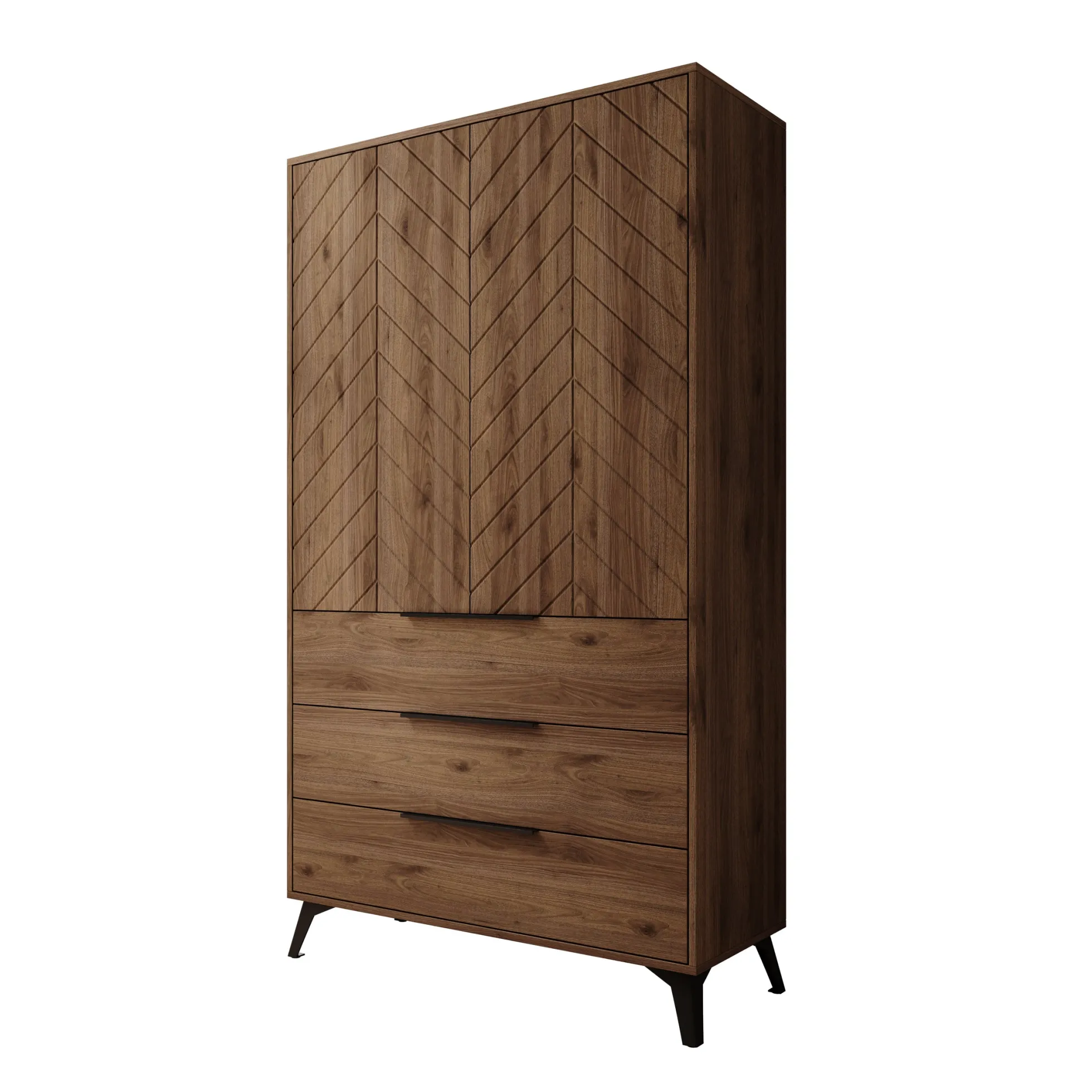 Xiano - Kledingkast 2 deurs - Donker eikenpatroon - 104x40x180 cm