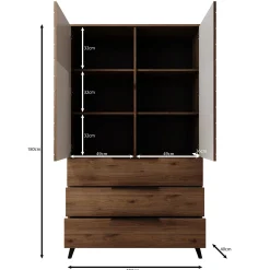 Xiano - Kledingkast 2 deurs - Donker eikenpatroon - 104x40x180 cm