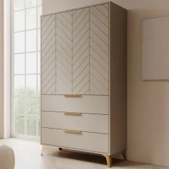 Xiano - Kledingkast 2-deurs - Beige - 104x40x180 cm