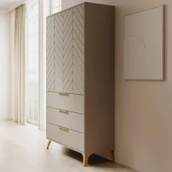 Xiano - Kledingkast 2-deurs - Beige - 104x40x180 cm