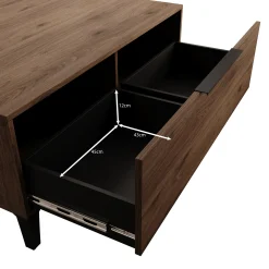 Xiano - Salontafel - Donker eikenpatroon - 104x75x45 cm