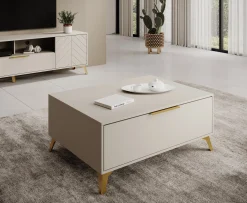 Xiano - Salontafel met lade - Beige - 104x75x45 cm