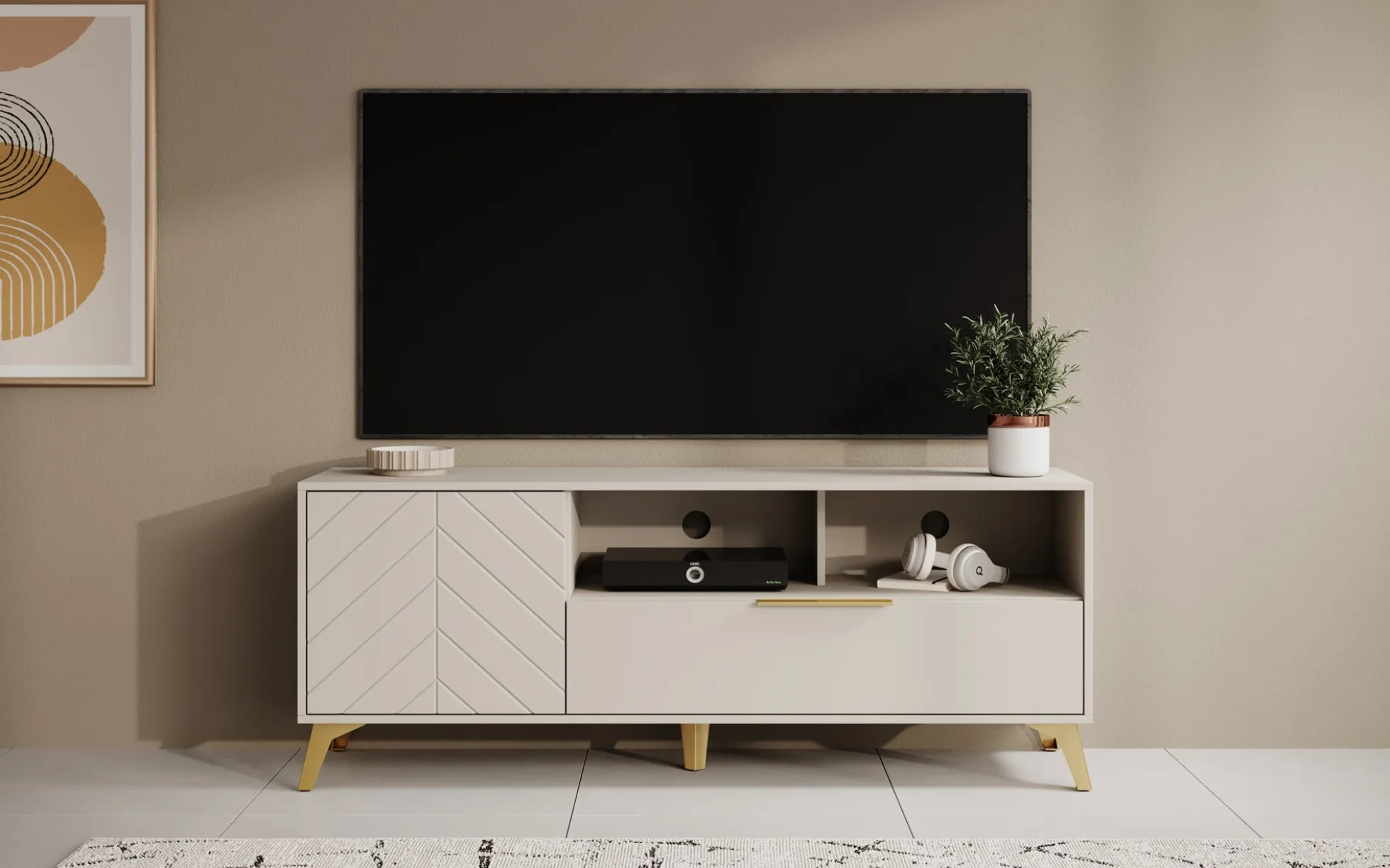 Xiano - TV-Meubel - Beige - 153 cm