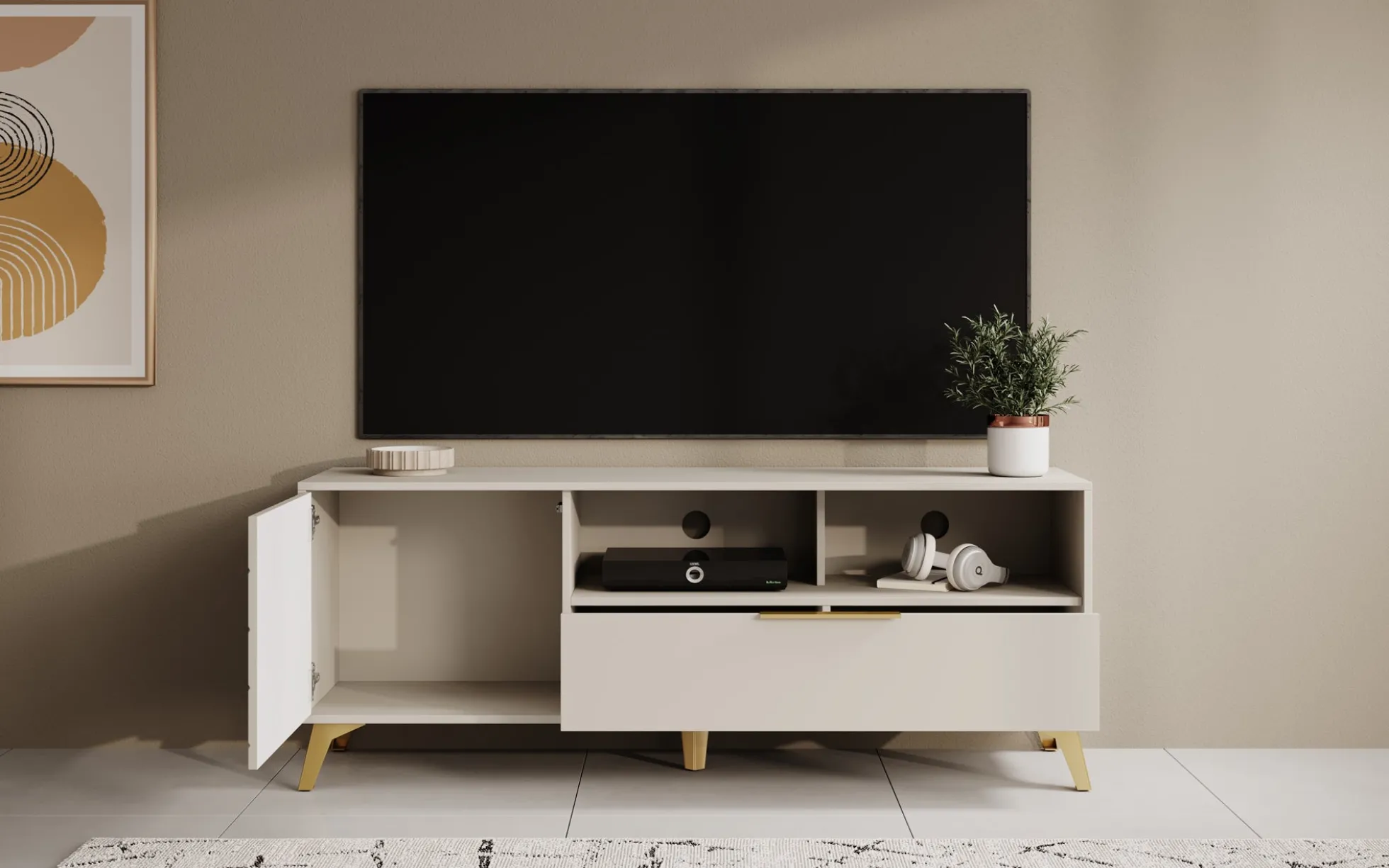 Xiano - TV-Meubel - Beige - 153 cm