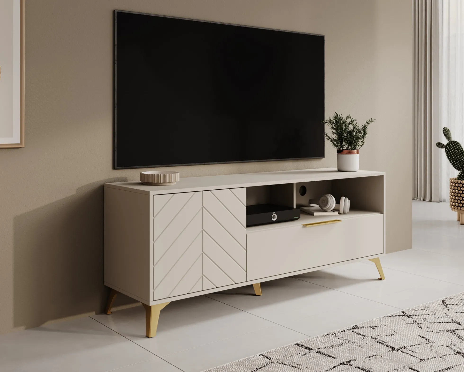 Xiano - TV-Meubel - Beige - 153 cm