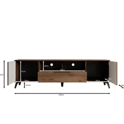Xiano - TV-Meubel - Donker eikenpatroon - 204x40x60 cm
