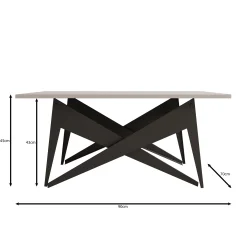 Xyra - Salontafel uitschuifbaar tot eettafel - Eikenpatroon - 90x70x45
