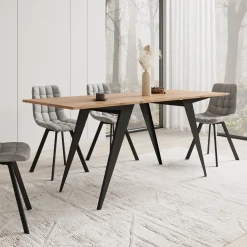 Xyra - Salontafel uitschuifbaar tot eettafel - Eikenpatroon - 90x70x45