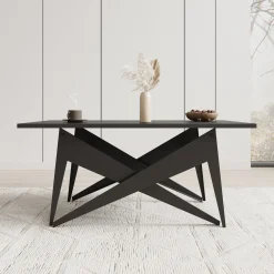 Xyra - Salontafel uitschuifbaar tot eettafel - Zwart - 90x70x45 cm