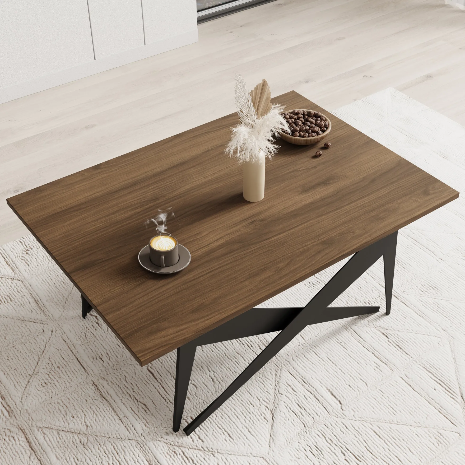 Xyra - Salontafel uitschuifbaar tot eettafel - Donker eikenpatroon - 9