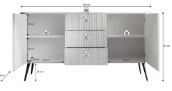 Zakari - Dressoir - Beige - 168x39x87 cm