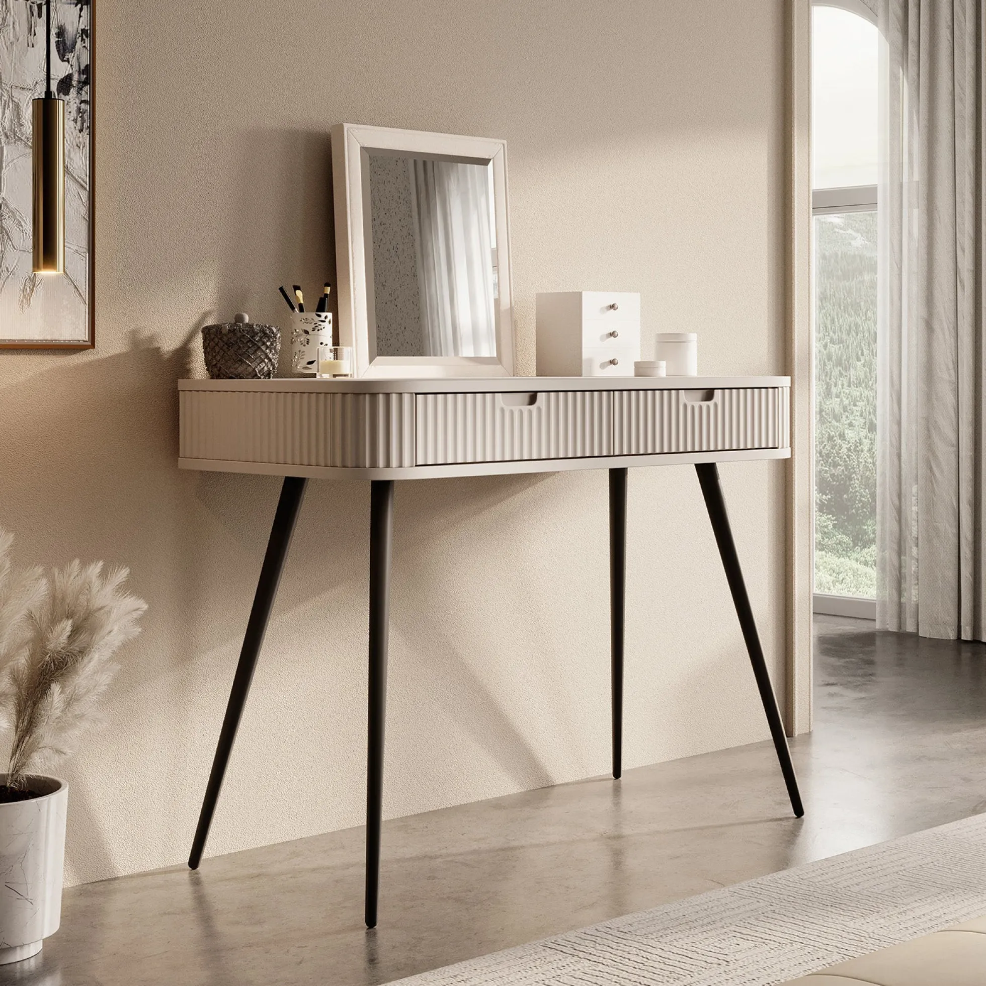 Zakari - Kaptafel - Beige - 103x49 cm