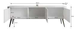 Zakari - TV-Meubel met 3 deuren - Wit - 168 cm
