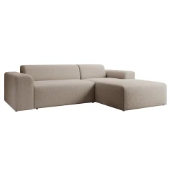 Zamzi - Hoekbank 3-zits met chaise longue - Teddystof beige - Rechts