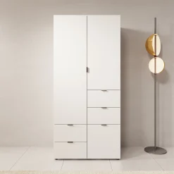 Zayden - Kledingkast 2-deurs - Wit - 90x55x190 cm