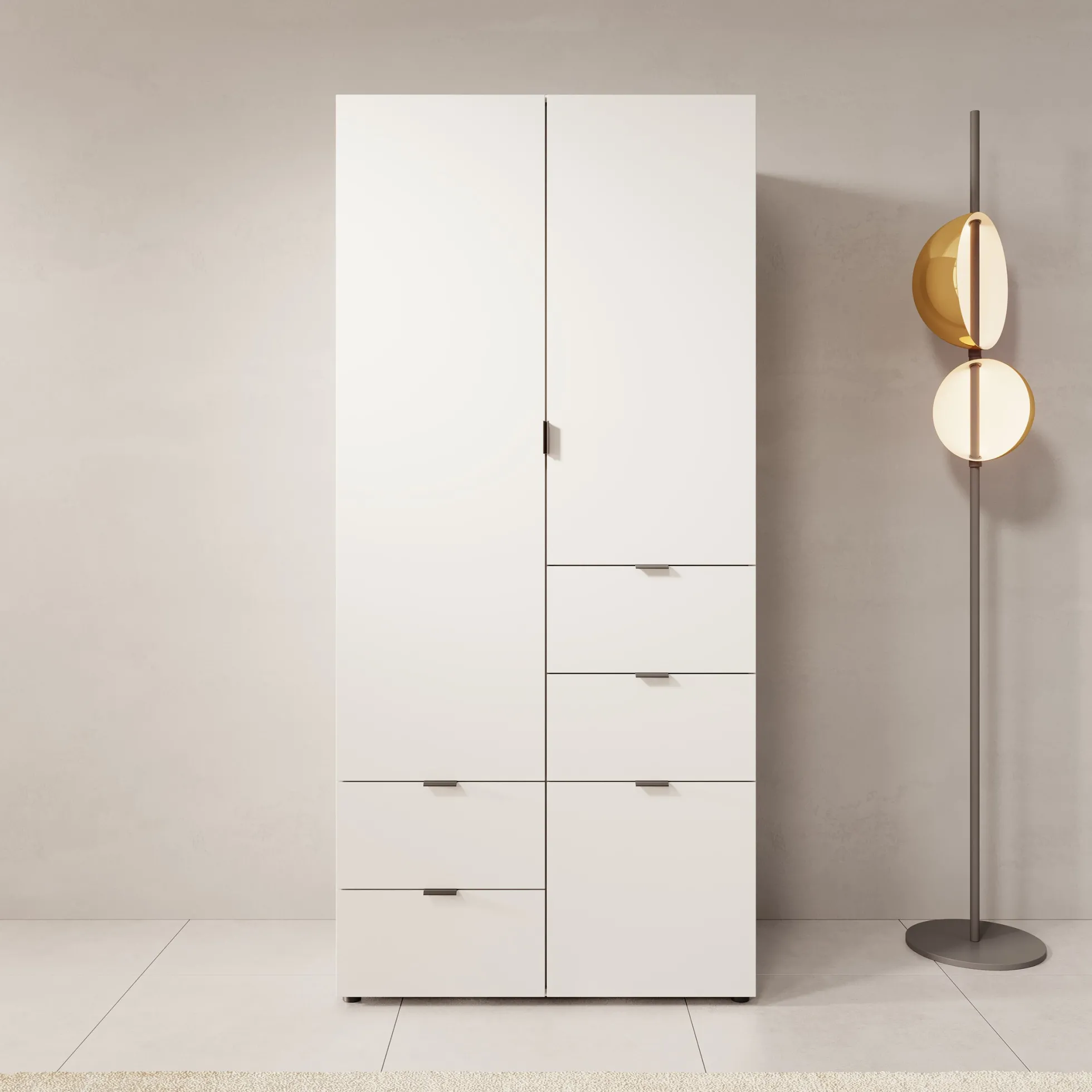 Zayden - Kledingkast 2-deurs - Wit - 90x55x190 cm